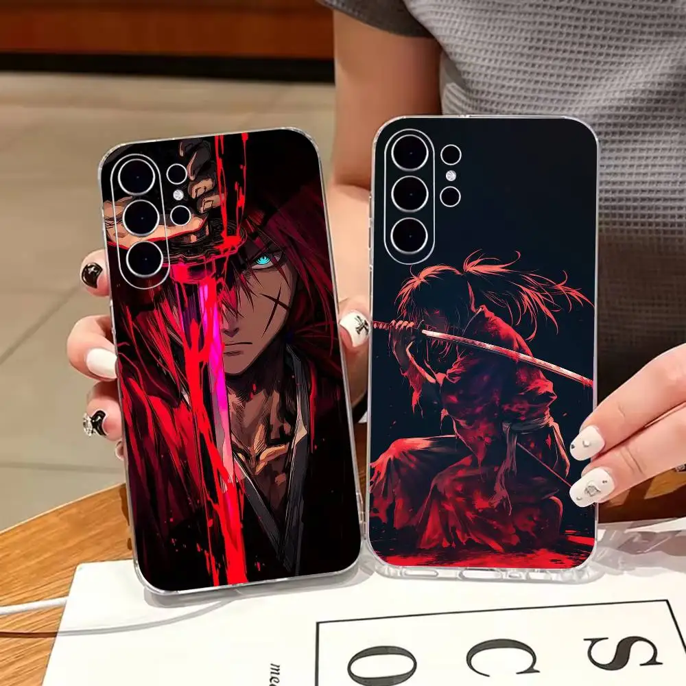 Anime R-Rurouni K-Kenshin Transparent Phone Case For Samsung S25,S24,S21,S22,S23,S30,Ultra,S20,Plus Soft Cover
