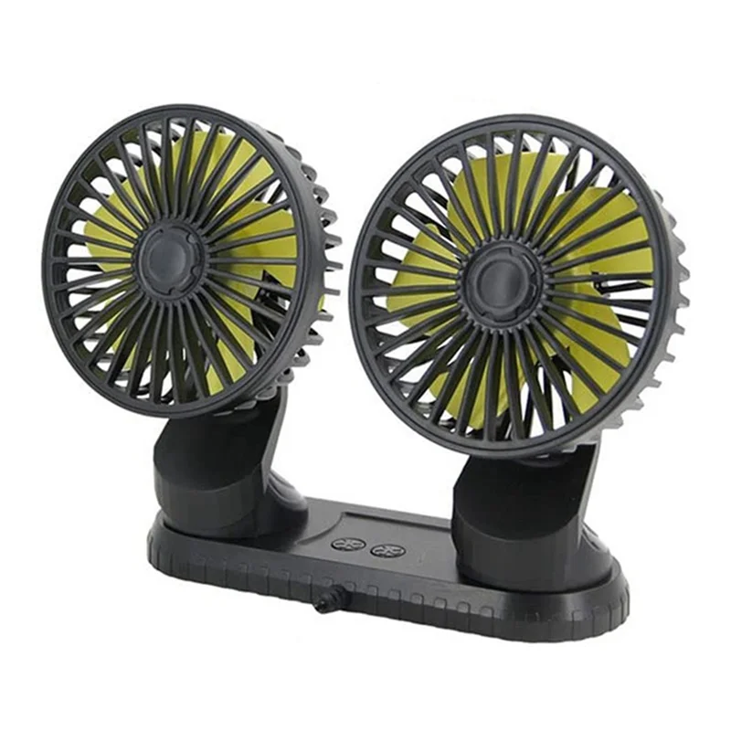 

N26R-Universal Car Fan Adjustable Dual Head Fan USB Powered 3-Speed Adjustable Fan Car Dashboard Cooling Air USB Fan