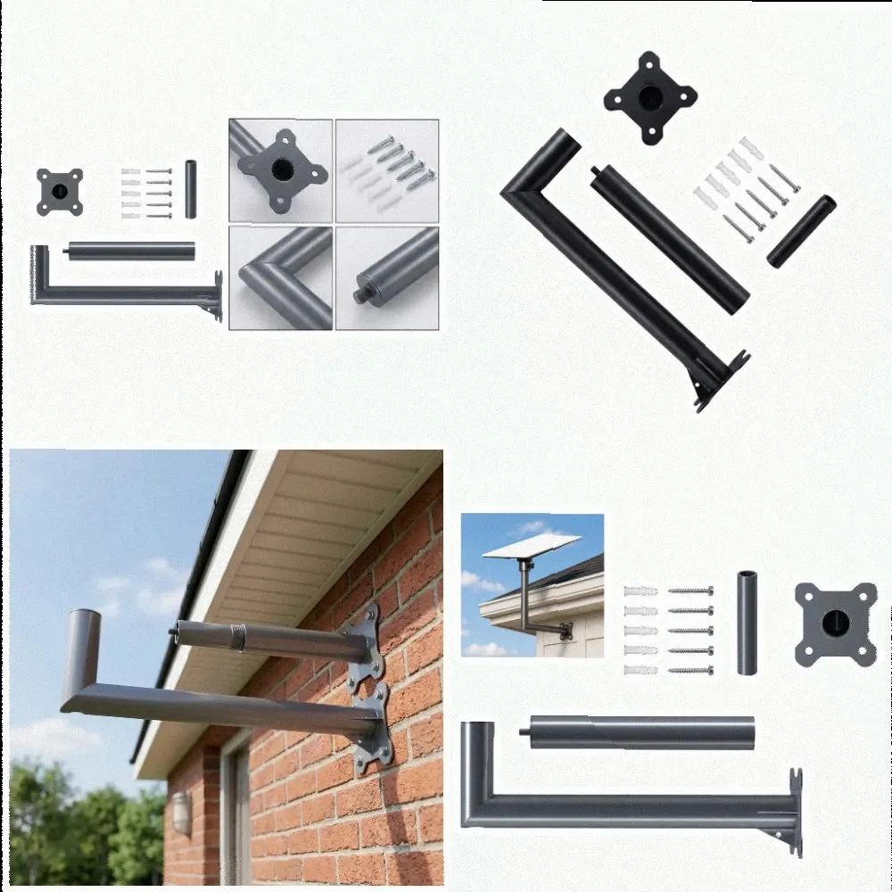 Extended L-Shaped Wall Bracket for Starlink For V5 For Eave Mount 360 Degree Adjustable Rotation and Clean Cable Management