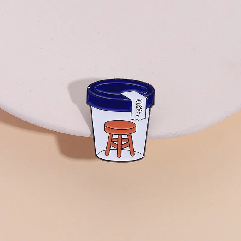 Funny "Stool Sample" Enamel Pin Brooch Medical Humor Pun Badge for Nurses Lab Technicians Denim Jackets view 2