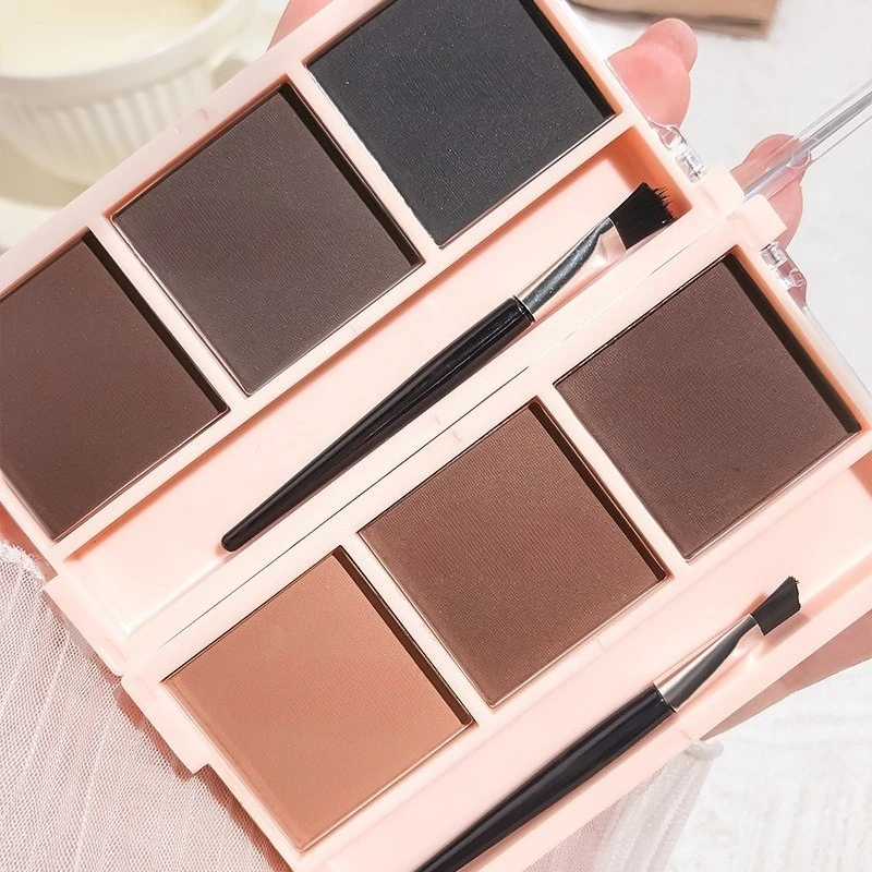 Eyebrow Powder Palette 3 Colors Waterproof Sweatproof Fade Proof for Natural Defined Brows Nose Contour Eyeshadow Long Lasting