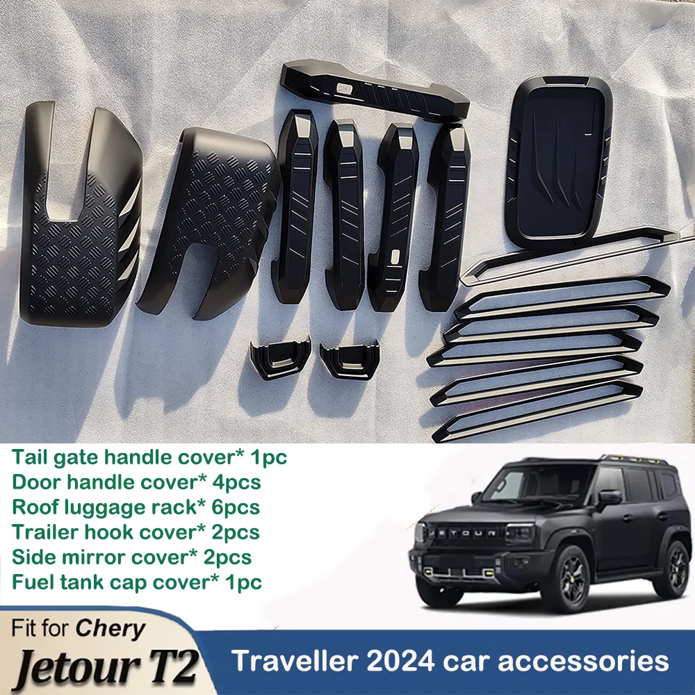 

16Pcs Car Accessories Trailer Hook Cover Luggage Rack Patch Car Styling Stickers For Chery Jetour Traveller Jetour T2 2023 2024