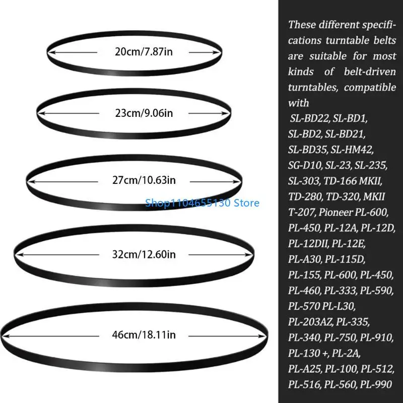 Gói 5 ổ đĩa bàn xoay Belts Rubber Bands Ghi âm Người chơi Biệt Belts Bộ phát bảo trì trình phát cho người chơi