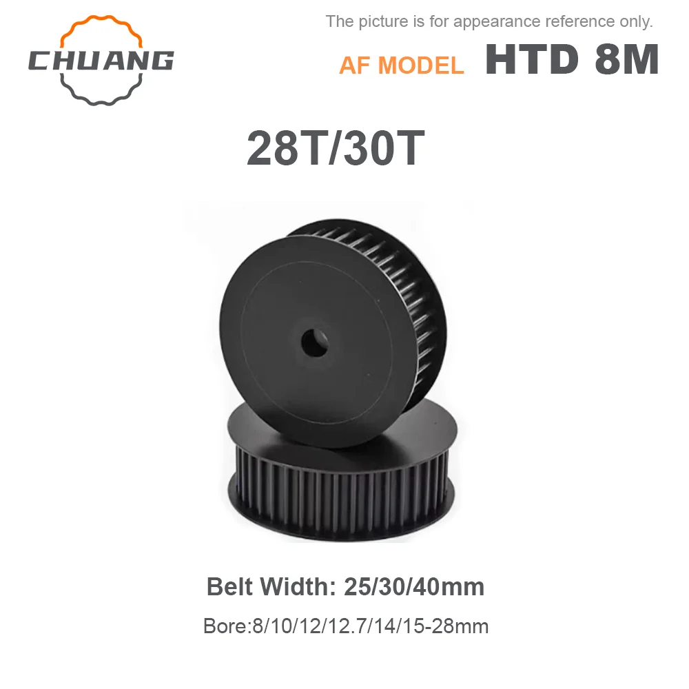 

28T 30Teeth HTD 8M Timing Pulley AF type 45# Steel Synchronous Wheel For Belt Width 25/30/40mm Bore 8mm~28mm Drive belt pulley