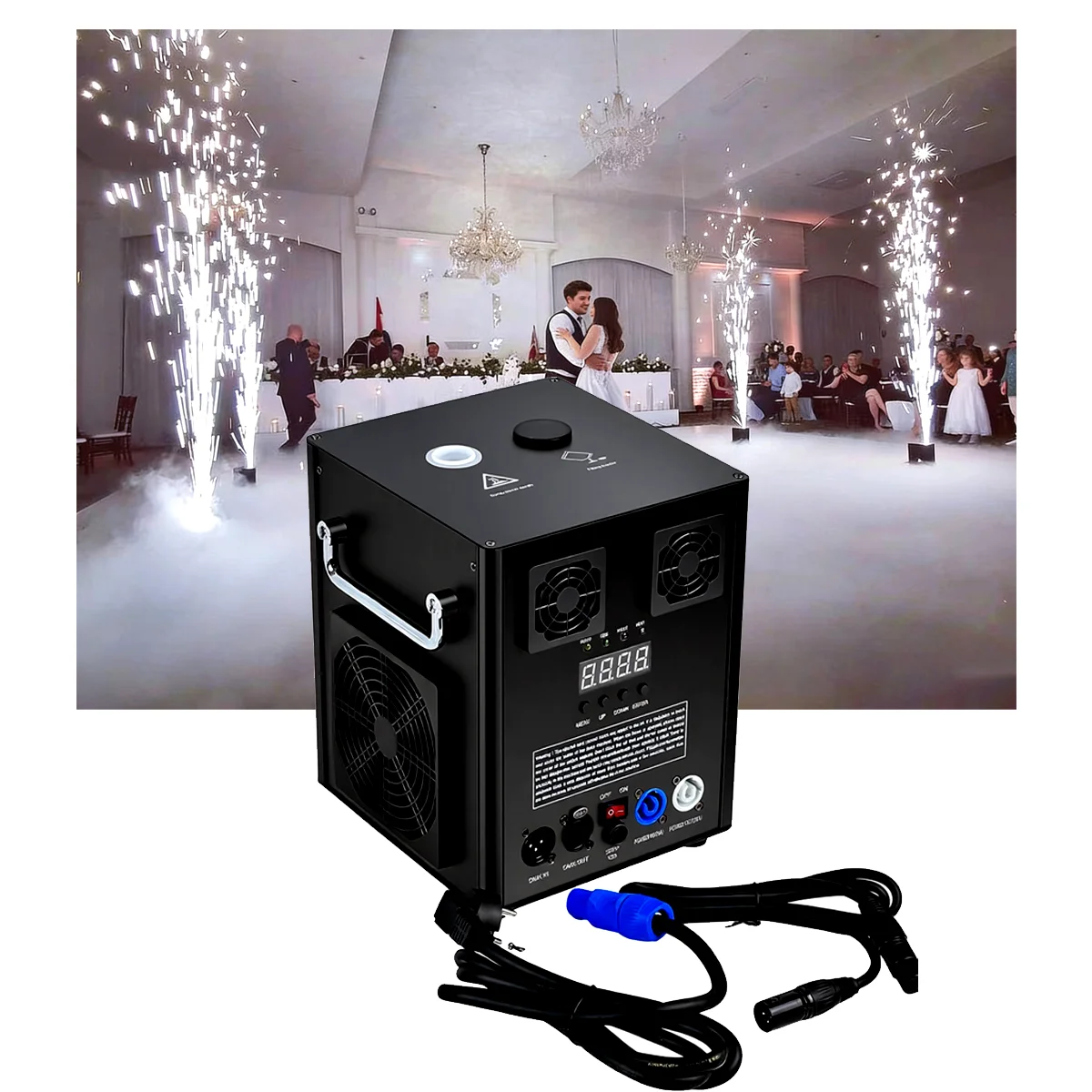 Marriage DJ 750W Cold Sparks Machine Indoor/Outdoor Electronic Flower Spraying Machine Fire-work Machine for Wedding Show Party