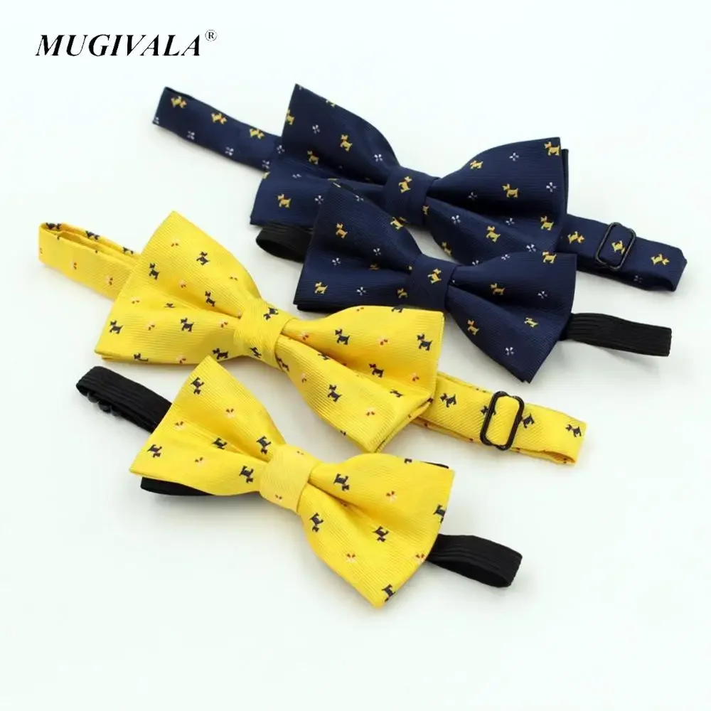 NEW Best Selling Cartoon Bow tie For Men Kid Fashion Lovely Dog Pattern Wedding Party Yellow blue Bowtie Children Cravat