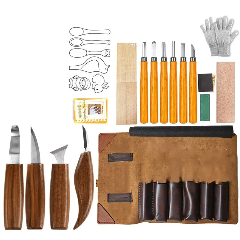 A84E-Whittling Knife Set Beginner Carving Set Wood Carving Kit