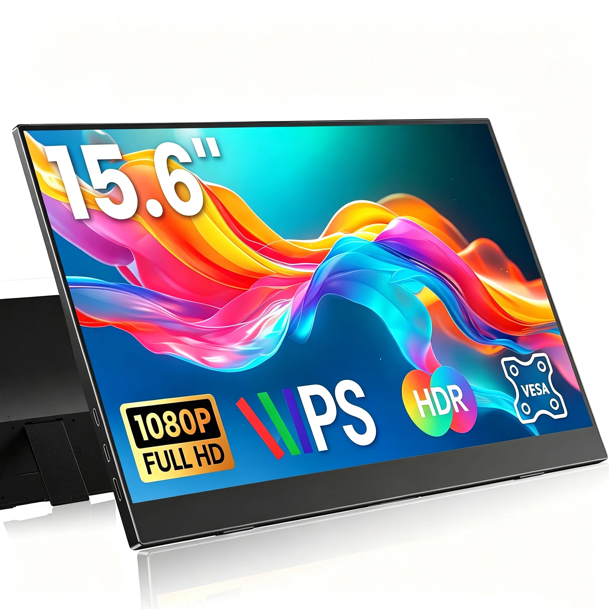 AHXJKA 15.6 Inch Portable Monitor FHD 1920*1080 IPS Display 72%sRGB 16:9 Type-C & Mini HDMI External Screen for Laptop Phone PS5