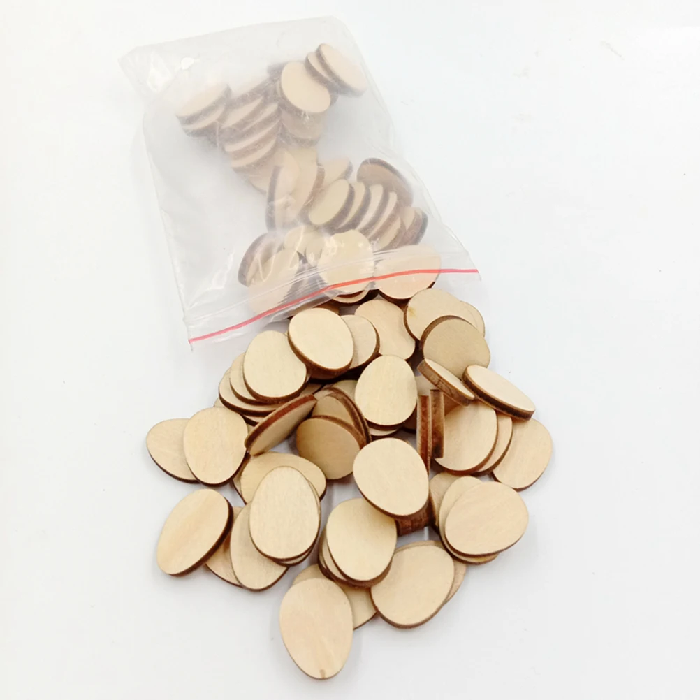

Decorative Wood Chips Egg Shape Crafts Unfinished naments for DIY Projects Wall Mount Signs Easter Dowel Rod Pieces