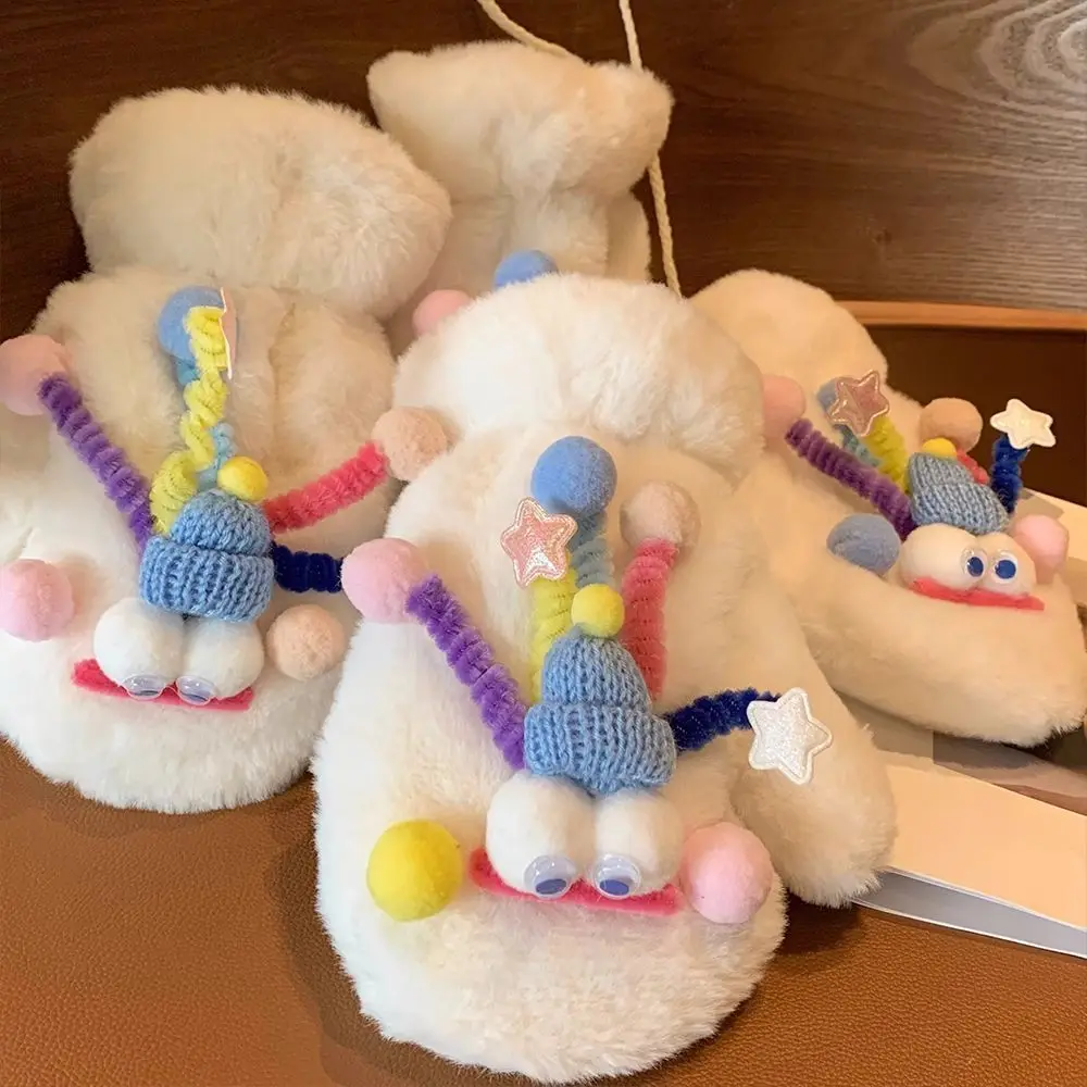 عيد الميلاد Kawaii قفازات الكرتون الشتاء قفازات نسائية يندبروف سميكة الدافئة وشاح أفخم شنق الرقبة قفازات كاملة الأصابع للمرأة #6