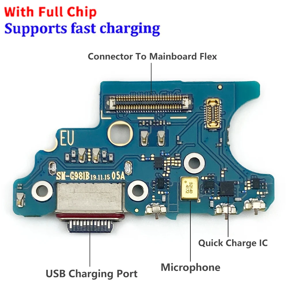 NEW USB Charger Socket Connector Charging Port Board Microphone Flex Cable For Samsung S20 Plus Ultra G986B G988B G981B