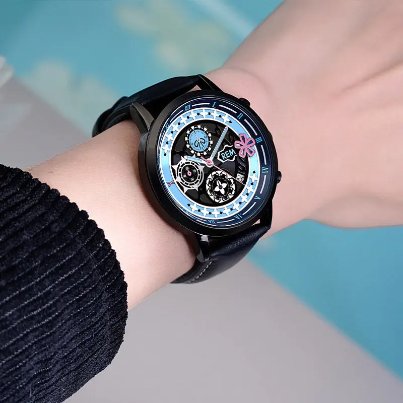 Rem Ram Emilia Cosplay Anime Quartz Watch Waterproof Cool Quartz Watch Decorative Fashion Gifts - view 3