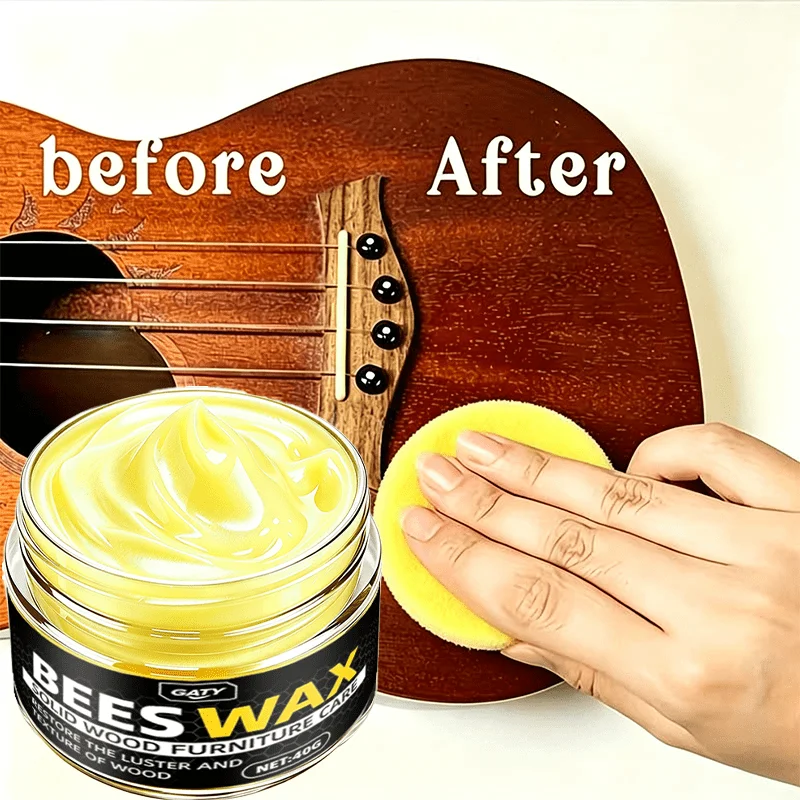 Beeswax Wood Wax Protectant Non-Sticky Enhances Shine Durability Natural Food Safe Cabinets Stairs Cutting Boards