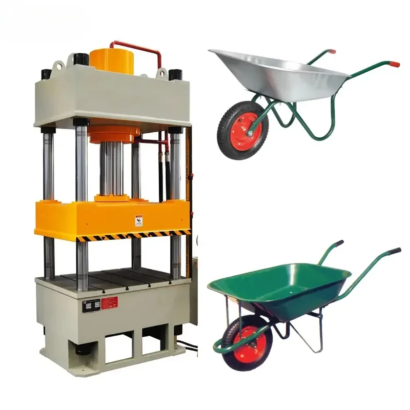 Ton Four Columns Hydraulic Press Wheelbarrow Making Machine CE Certified Stability Overseas Technical