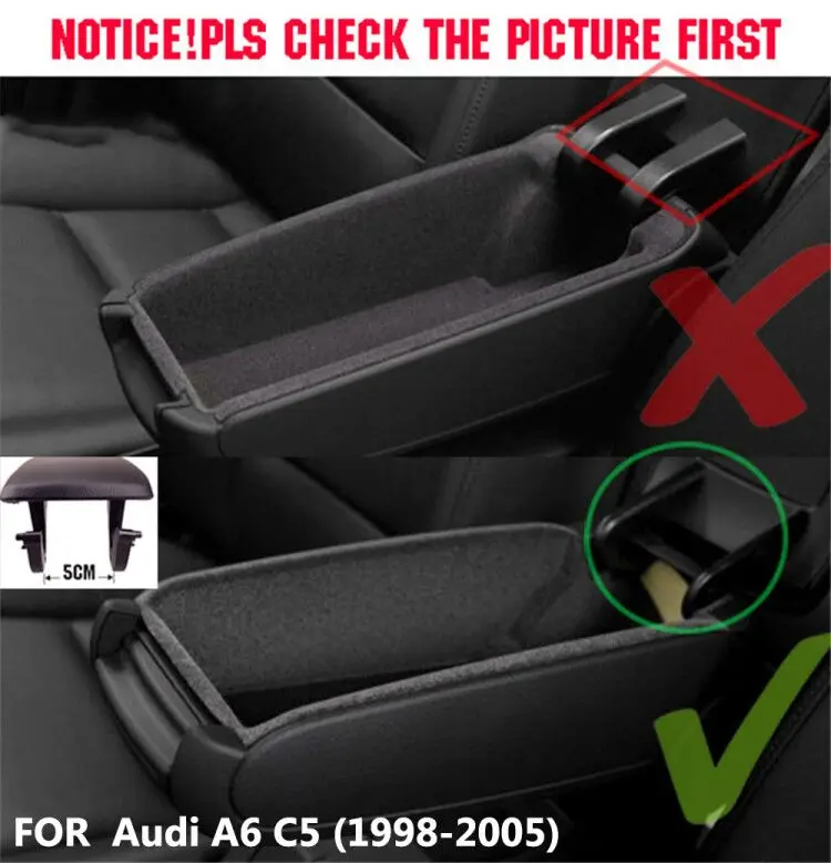 For Audi A4 S4 B6 B7 A6 C6 Center Console Armrest Storage Box Lid Cover Car Pad Shell 2000 -2002 2003 2004 2006 2007 2008
