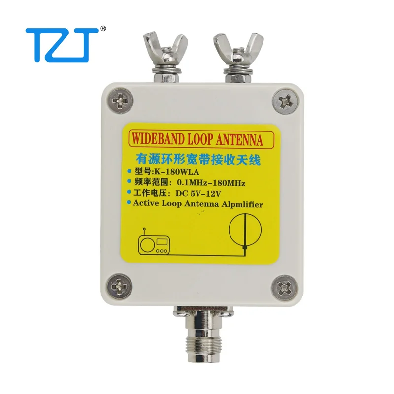 TZT 2021 الإصدار الجديد K180WLA 0.1M-180MHz نشط حلقة النطاق العريض مع مجموعة هوائي لاستقبال راديو SDR
