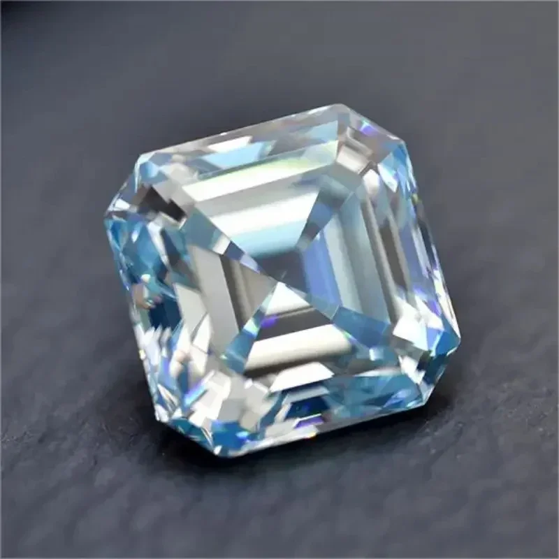 مويسانيتي حجر Asscher قطع الجليد الأزرق اللون مادة المجوهرات المتقدمة تمرير اختبار الماس لصنع المجوهرات مع شهادة GRA