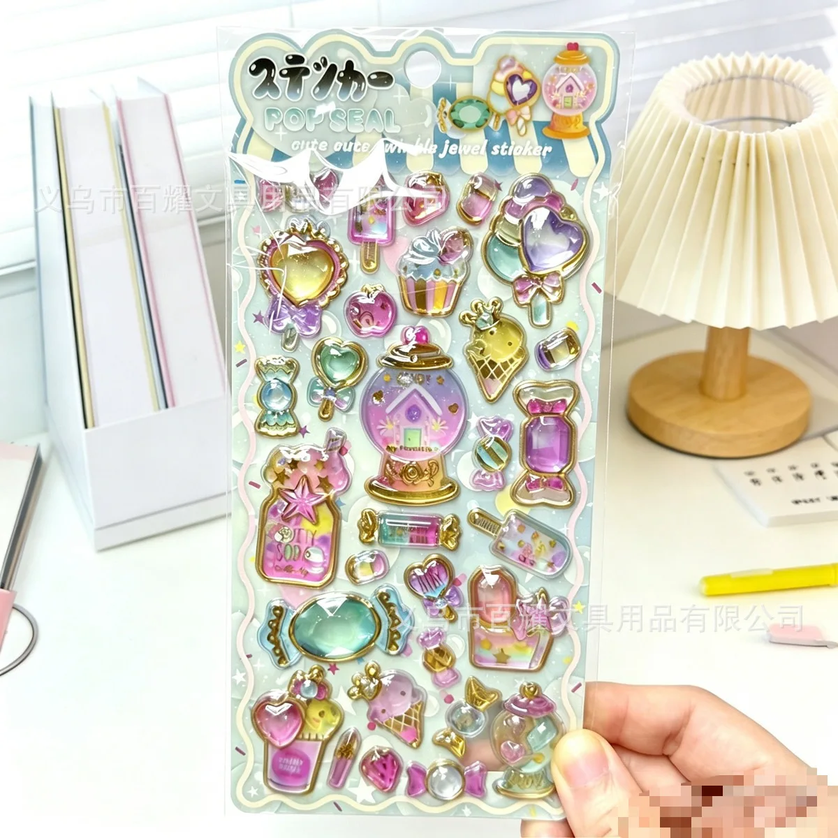 3D Gemstone Crystal Diamond Relief 3D Stickers, Children's Puzzle Handmade Reward Stickers, Mobile phone Decoration Stickers