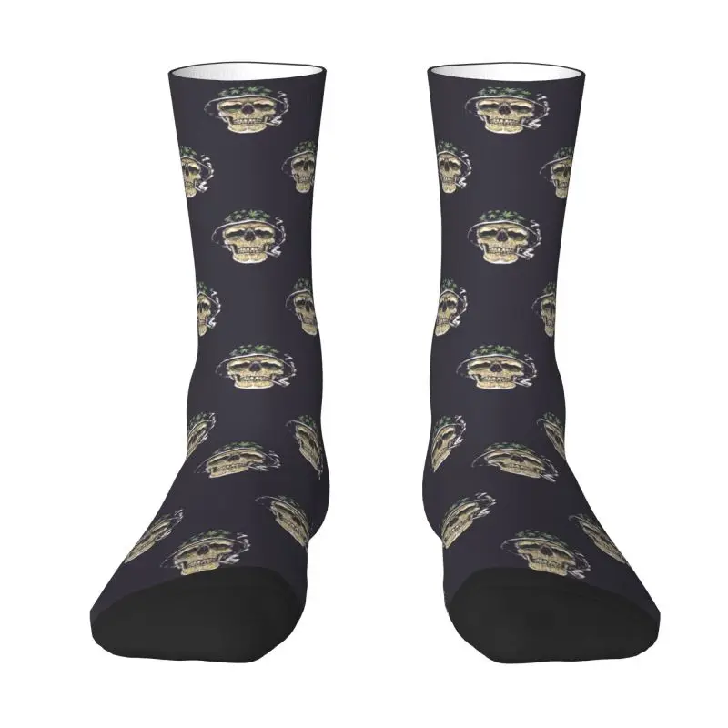 Calcetines de vestir con diamantes de imitación y calavera para hombre y mujer, medias divertidas y cálidas a la moda