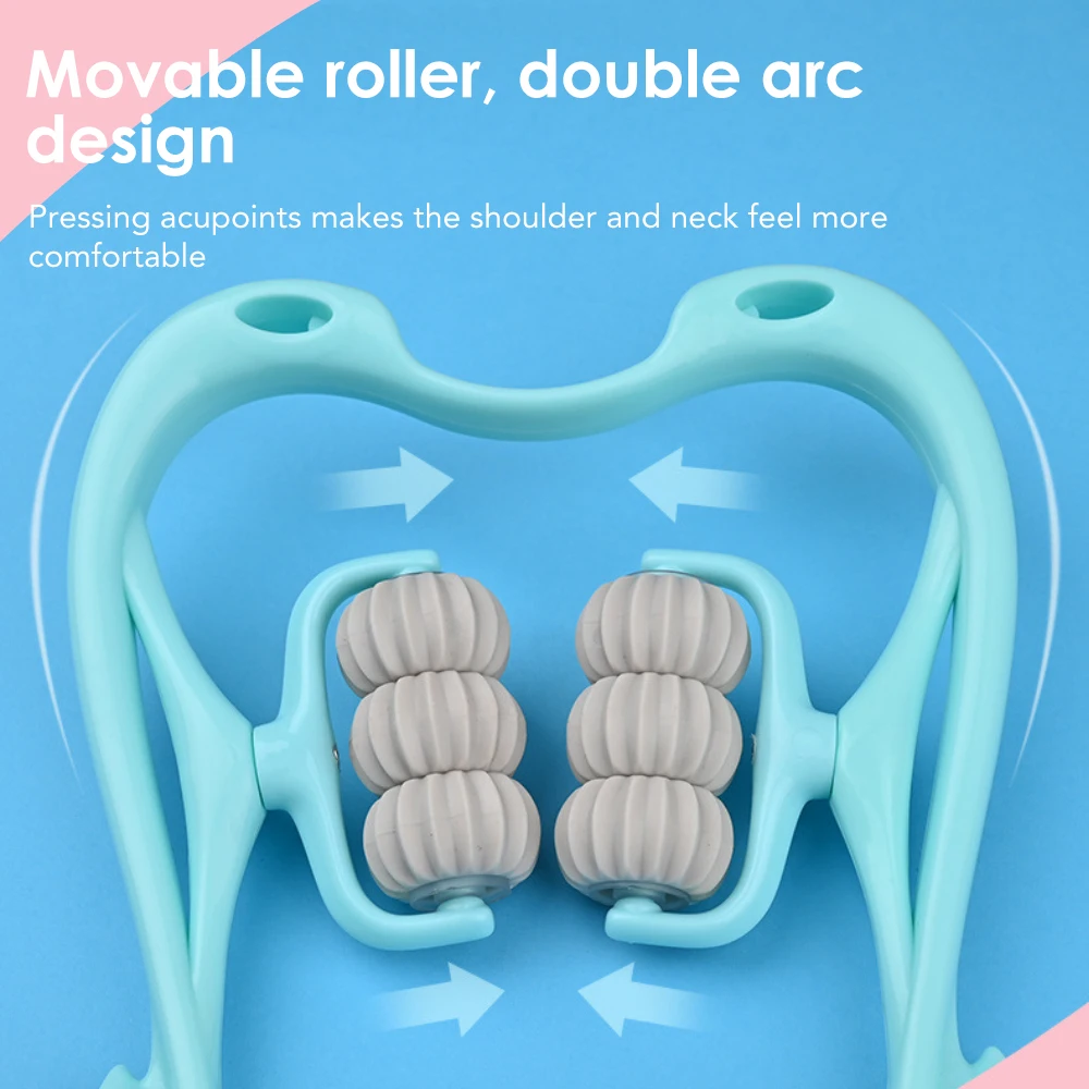 Cervical Spine Massager Swan Shape Six-wheel Neck Massager Roller Pressing Manual Massage Cervical Spine Health Care