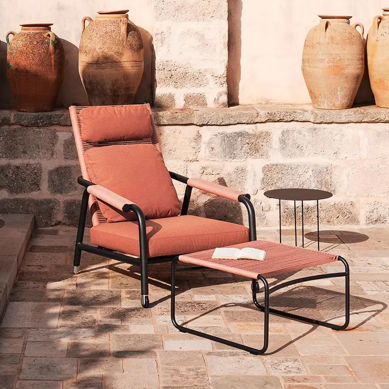 Outdoor Rattan Balcony Small Sofa Garden Courtyard Rainproof Coffee Table Combination Creative Rattan Chair Outdoor Furniture