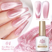 BORN PRETTY-esmalte de uñas en Gel magnético, color azul marino, rosa, luz de nieve, gato, efecto plateado brillante, barniz semipermanente en remojo
