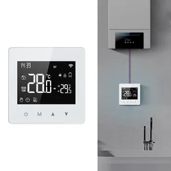 Intelligent Thermostat=Tuya WiFi Thermostat Controller Low Power Battery LED Smart Home Temperature Controller For Gas Boiler