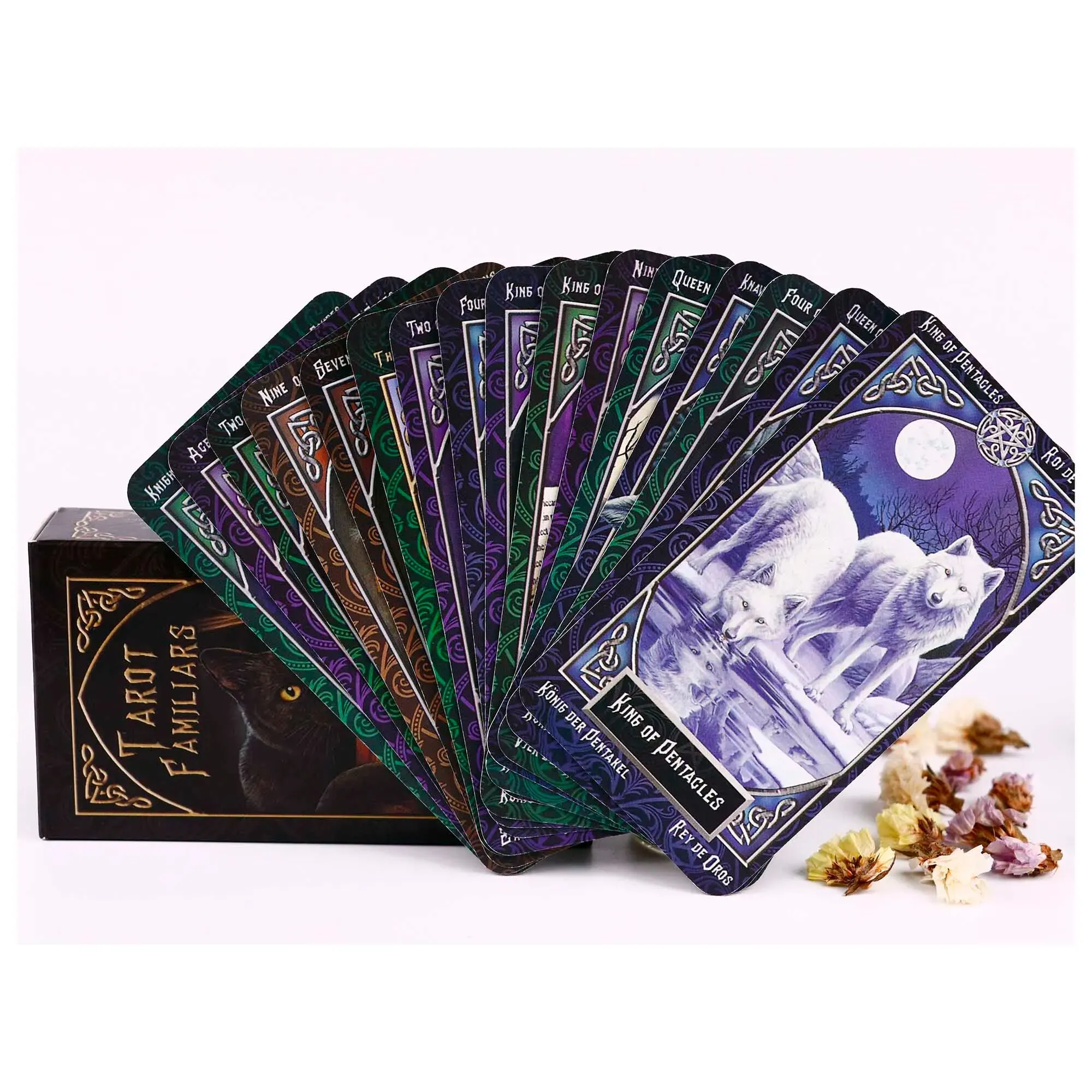 Tarot Cards for Beginners Meanings 12*7 Cm with Guidebook Board Games Bivination Prophet Fortune-Telling Fate Prediction Card.