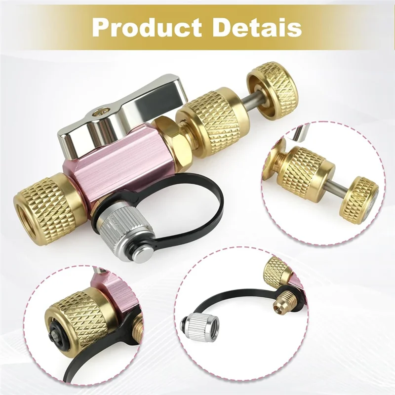 Herramienta de extracción de núcleo de válvula para HVAC 5/16" hembra Flare X 1/4" macho Flare Compatible con R410A