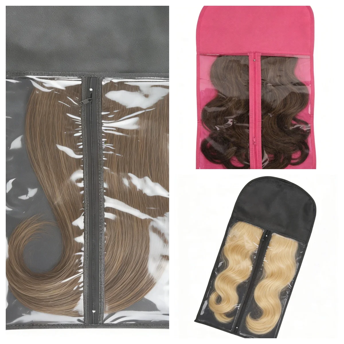 Wig Storage Bags Portable Dust-proof Wig Display Bag Hair Extensions Storage Bag for Wig Carry and Store