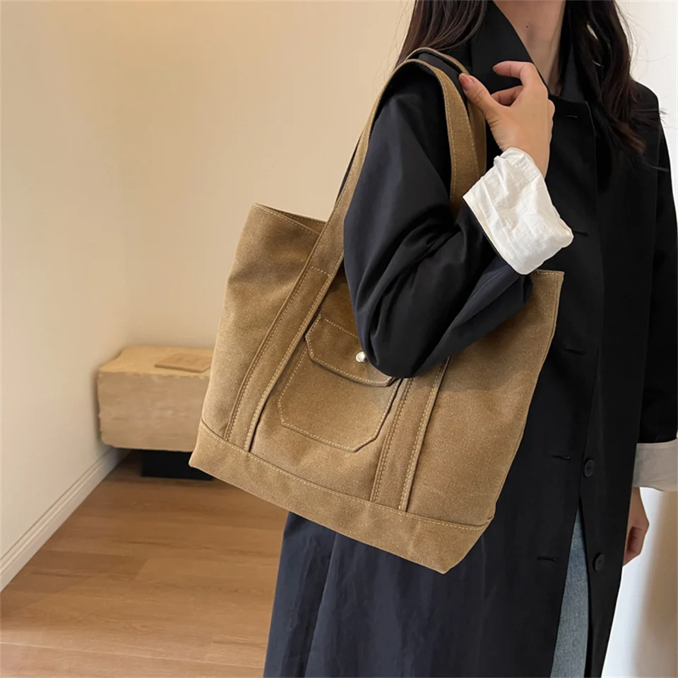 Sac à bandoulière en toile de loisirs pour femmes, grande capacité, multi-distributeur, mode initiée féminine, sac à main polyvalent pour dames