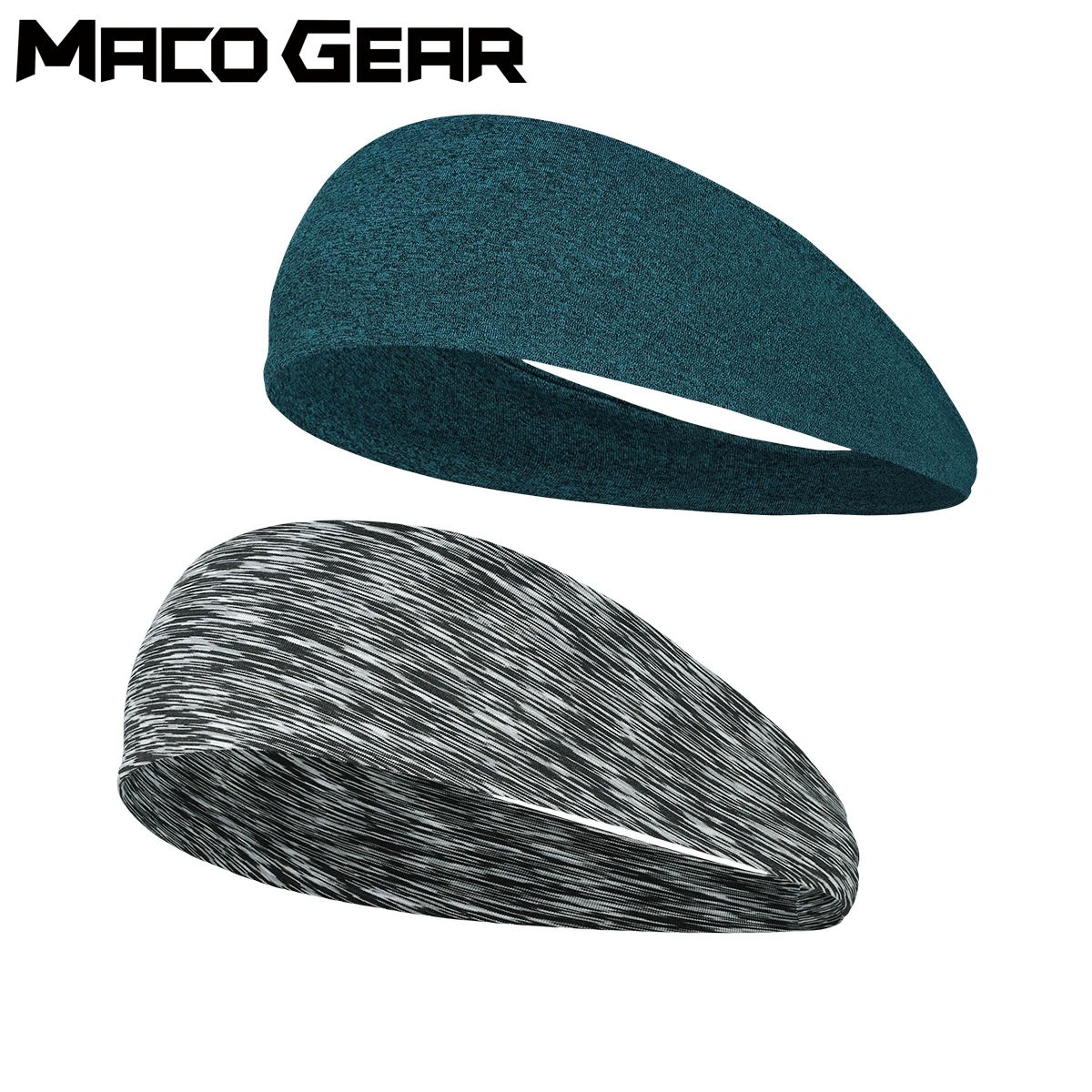 2PCS Elastic Yoga Sweatband Cycling Headband Bicycle Gym Basketball Hairband Fitness Tennis Running Sport Hair Bandage Men Women