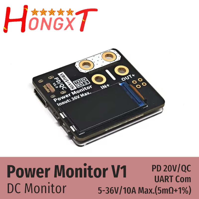 Power Monitor Voltage Current Meter 36V 10A Uart PD QC