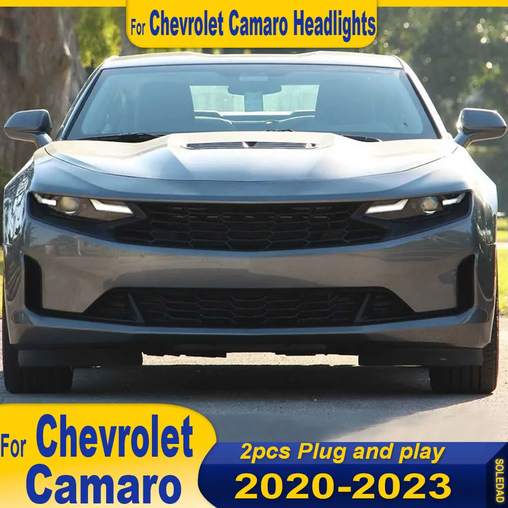 

Автомобильные фары для Chevrolet Camaro, фары 2020-2023, светодиодные фары для проектора, дневные ходовые огни, автомобильные аксессуары