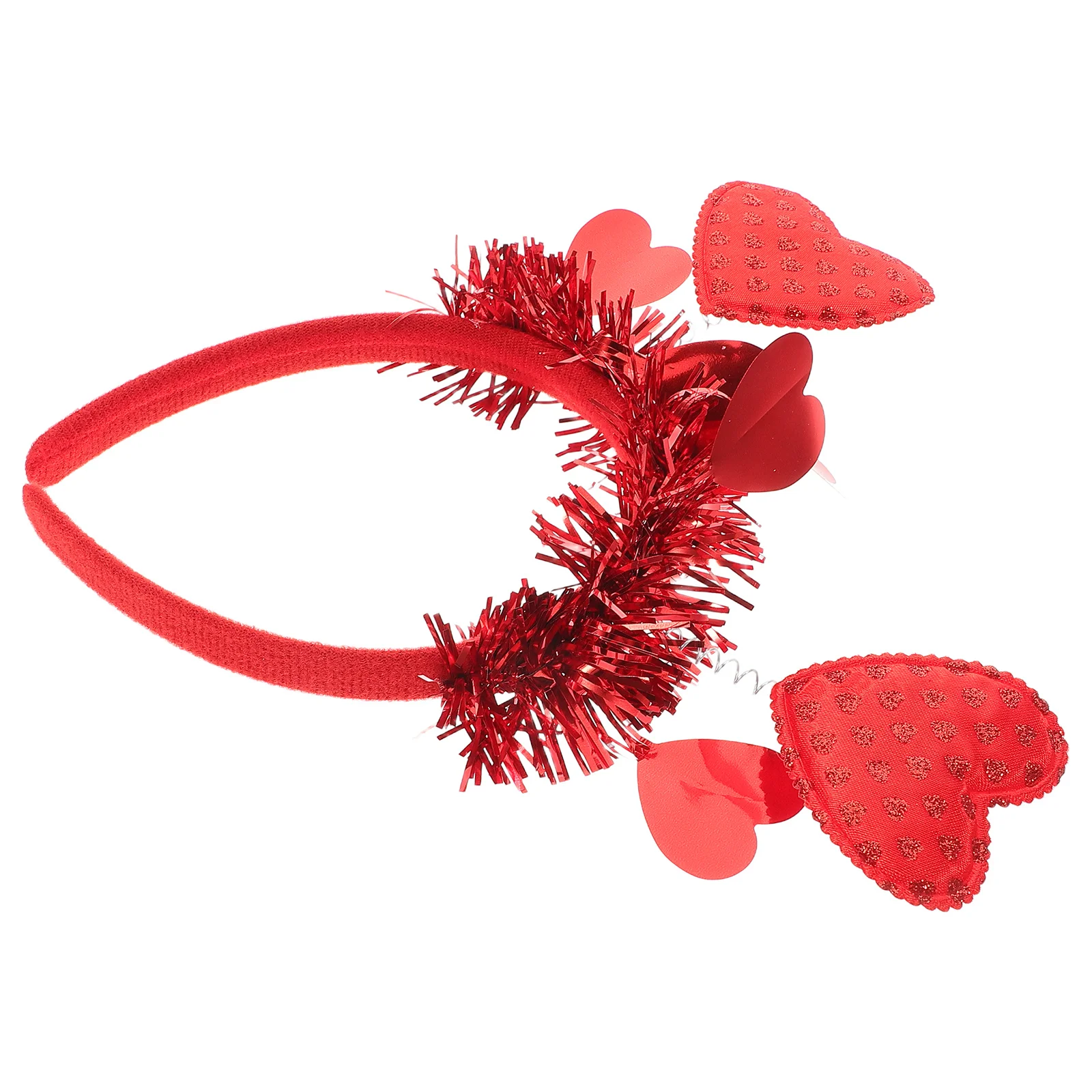 

Red Heart Tassel Headband Glitter Sequin Hair Accessory for Women Wedding Red Heart Bopper Hair Accessory