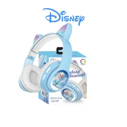 Nowy Disney z ozdobnymi główkami wysokiej klasy kreskówka prezent urodzinowy słuchawki Bluetooth 5.0 dziewczynek Cartoon Cartoon discartoon dights LED lśnią kolorowo