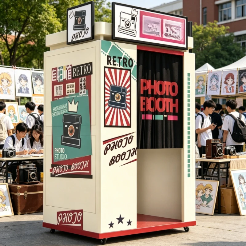 Self Service All-in-one Instant Photo Booth Equipment, Digital Camera & Printer Integrated Customized Selfie Machine