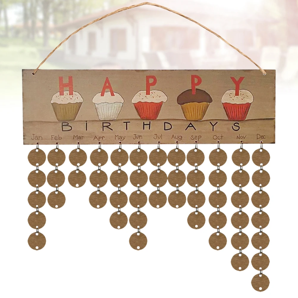 

Wooden DIY Calendar Reminder Plaque Hanging Board Wall Decor Gift Idea Planner Birthday Gift Notice Board