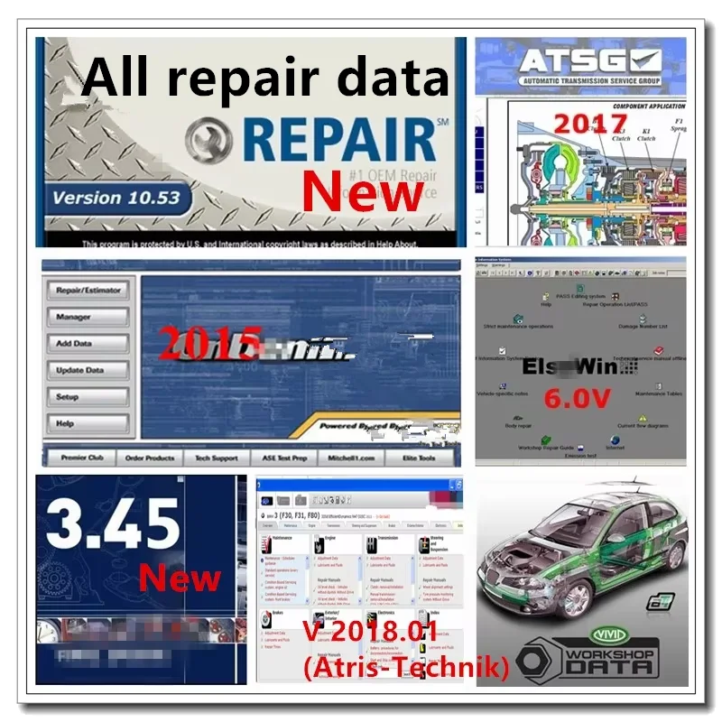

Newest Auto Repair All repair data Software V10.53 Mit.chel 2015 Atsg Vivid 2018.01v( (Atris-Technik)Elsa.Win 6.0 Atris in USB