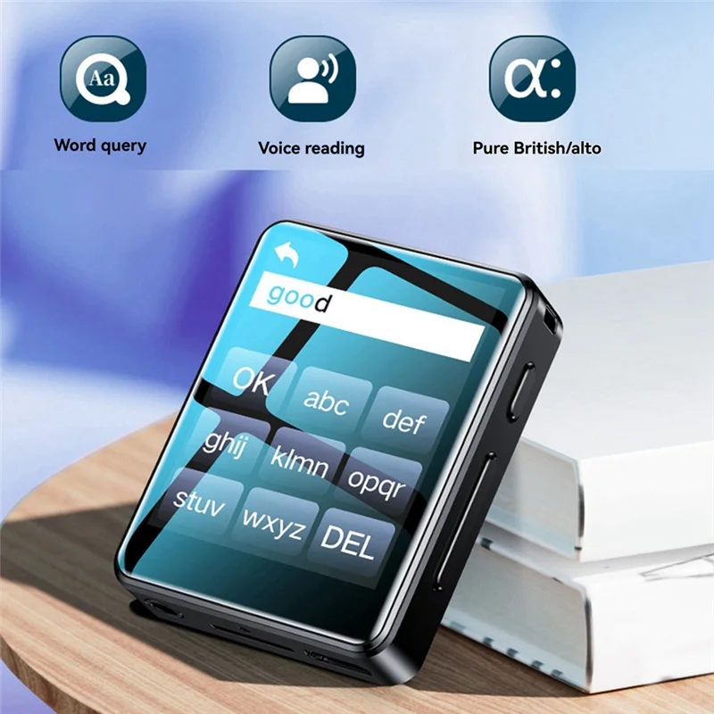 Mini MP3 Player Bluetooth 5.0 Hifi Music & Video Player With Full Touch Screen, Built-In Speaker, FM Radio