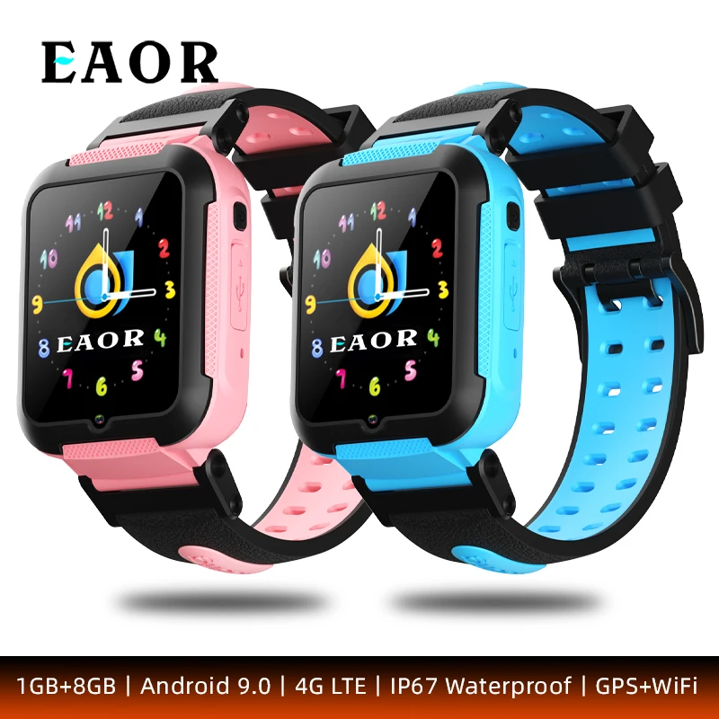 

EAOR E7 Waterproof Kids Smart Watch 4G LTE Video Call Student WiFi Smartwatch Android 9.0 1+8GB 750mAh GPS Location Phone Watch