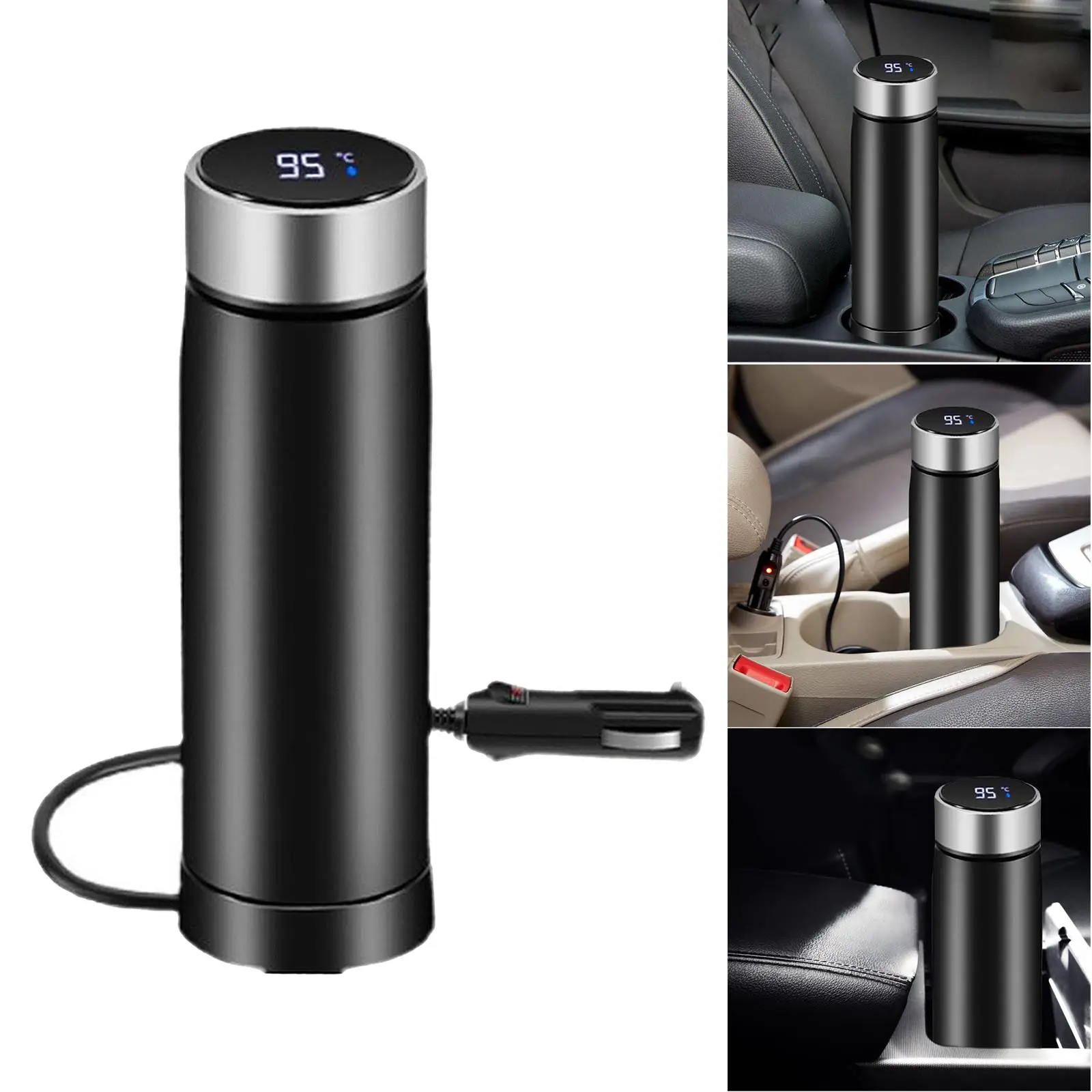 Stainless Heating Cup Intelligent Car Heated Mug LCD Display Tumbler