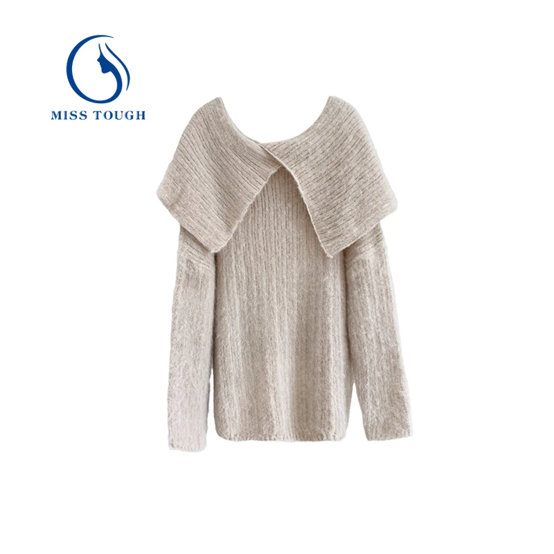 Long Sleeve Loose Knitted Tops Women Korea Fashion Elegant Sweater Office Lady 2022 Autumn Pure Color Pullover Chic Y2k Clothes