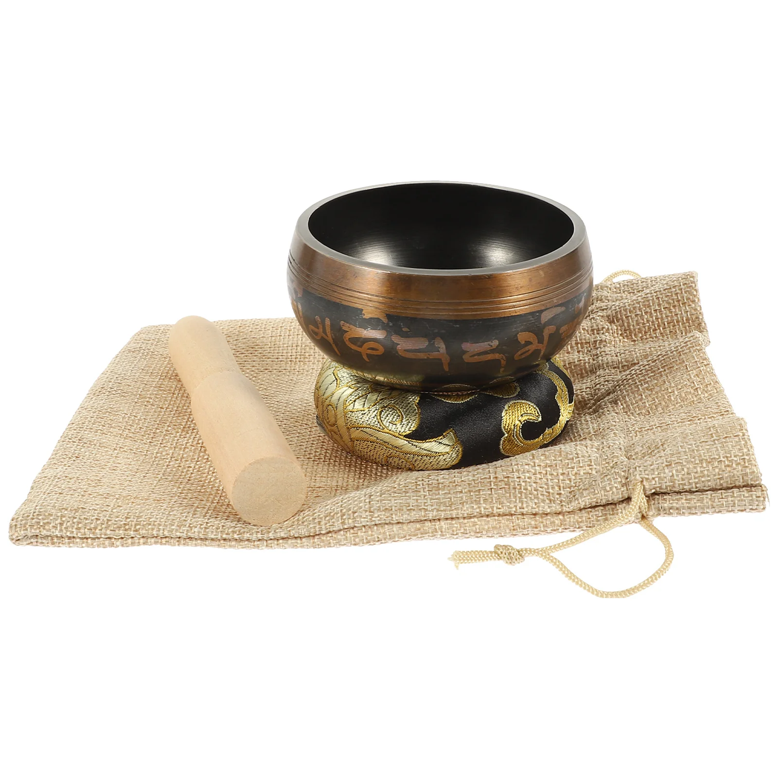 

1Set Meditation Copper Singing Bowl Buddha Art Relaxation Tool Yoga Tibetan Sound Bowl Decorative Sound Meditation Accessory