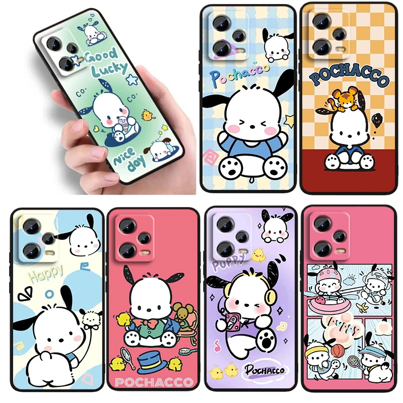 Pacha Dog Cute Cartoon For Xiaomi Redmi Note 13 12R 12 12S Turbo 11 11T 11S 10 10S Pro Plus 5G Black Cover Phone Case