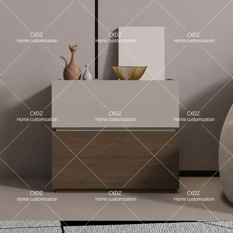 Italian Minimalist Bedside Table Nordic Extremely Narrow Mini Storage Cabinet Small Bedroom Locker Premium Nightstand