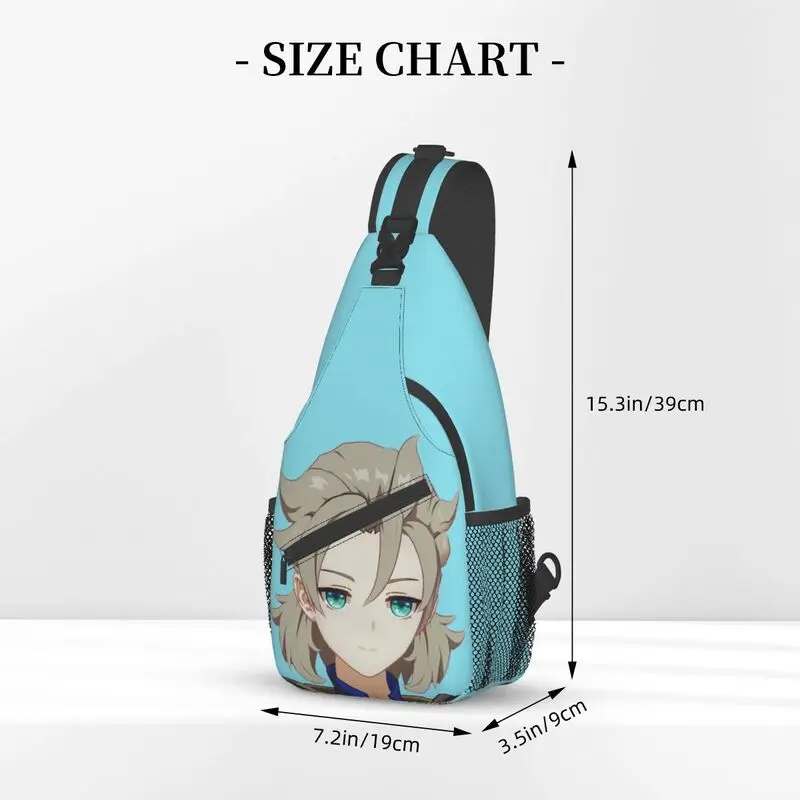 Genshin Impact Albedo torba z paskiem do zawieszenia na piersi Anime, możliwość personalizacji plecak na ramię Crossbody w grze dla mężczyzn podróżujących w Daypack