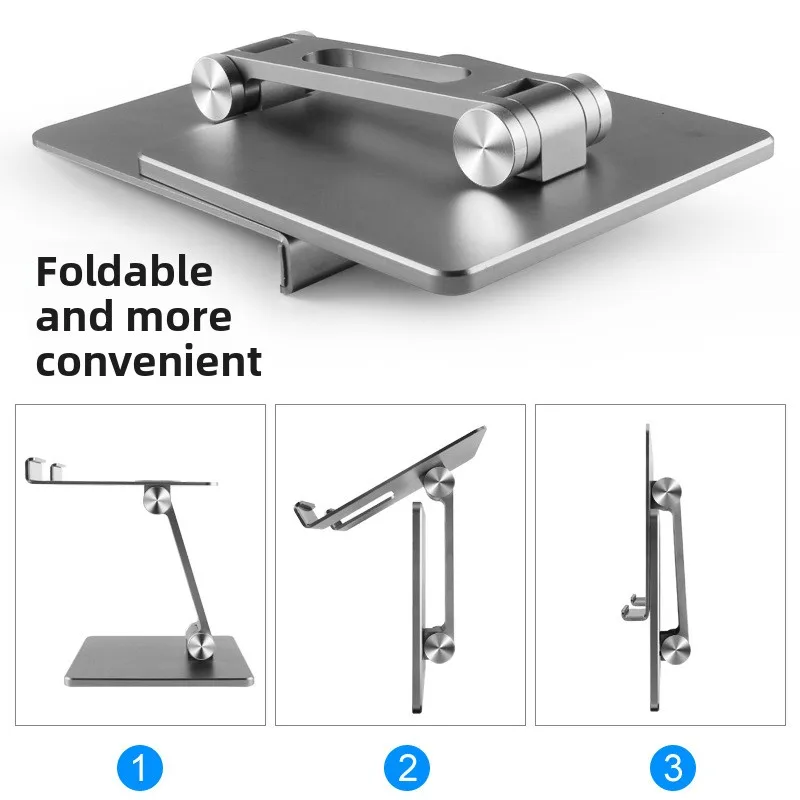 Flat Bracket Aluminum Alloy Foldable Computer Bracket Support Frame for Desktop Elevation