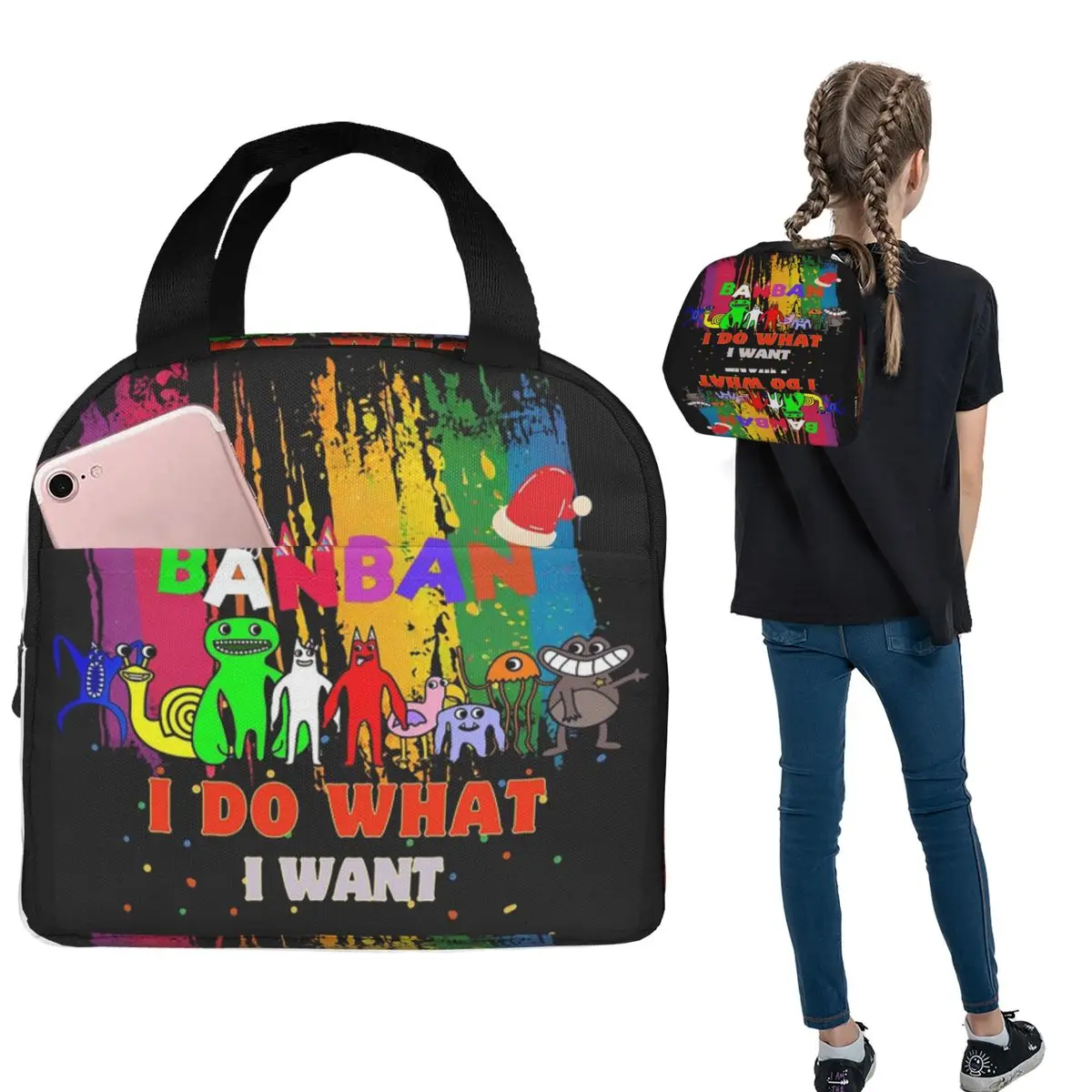 

Garten Of Banban Characters Insulated Lunch Bag for Women Kids Portable Food Boxes Thermal Lunch Box Tote