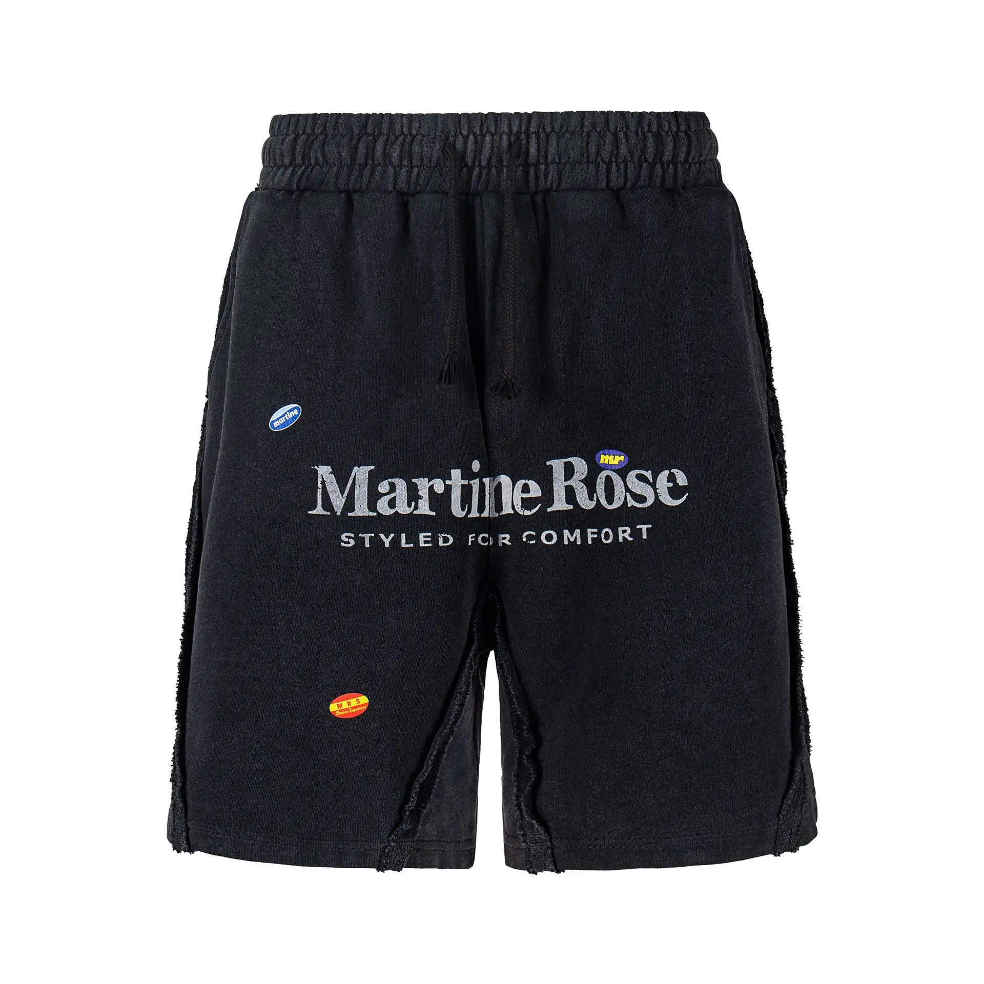 Martine Rose Washed-Down Dissected Antique Three-Dimensional Cut Graffiti Print Men's and Women's Loose Shorts